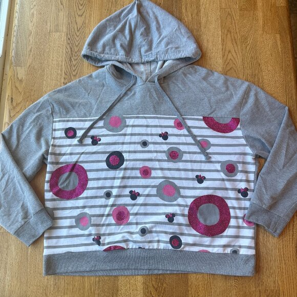 Disney Parks Minnie Mouse Hoodie Glitter Size XL - Picture 1 of 7
